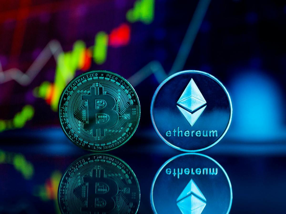 digital currency coins in close up shot