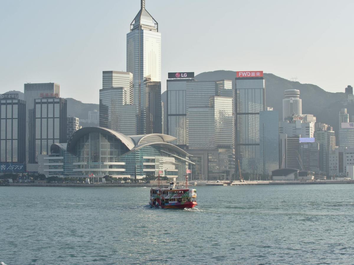 hongkong cityscape skyline waterfront view