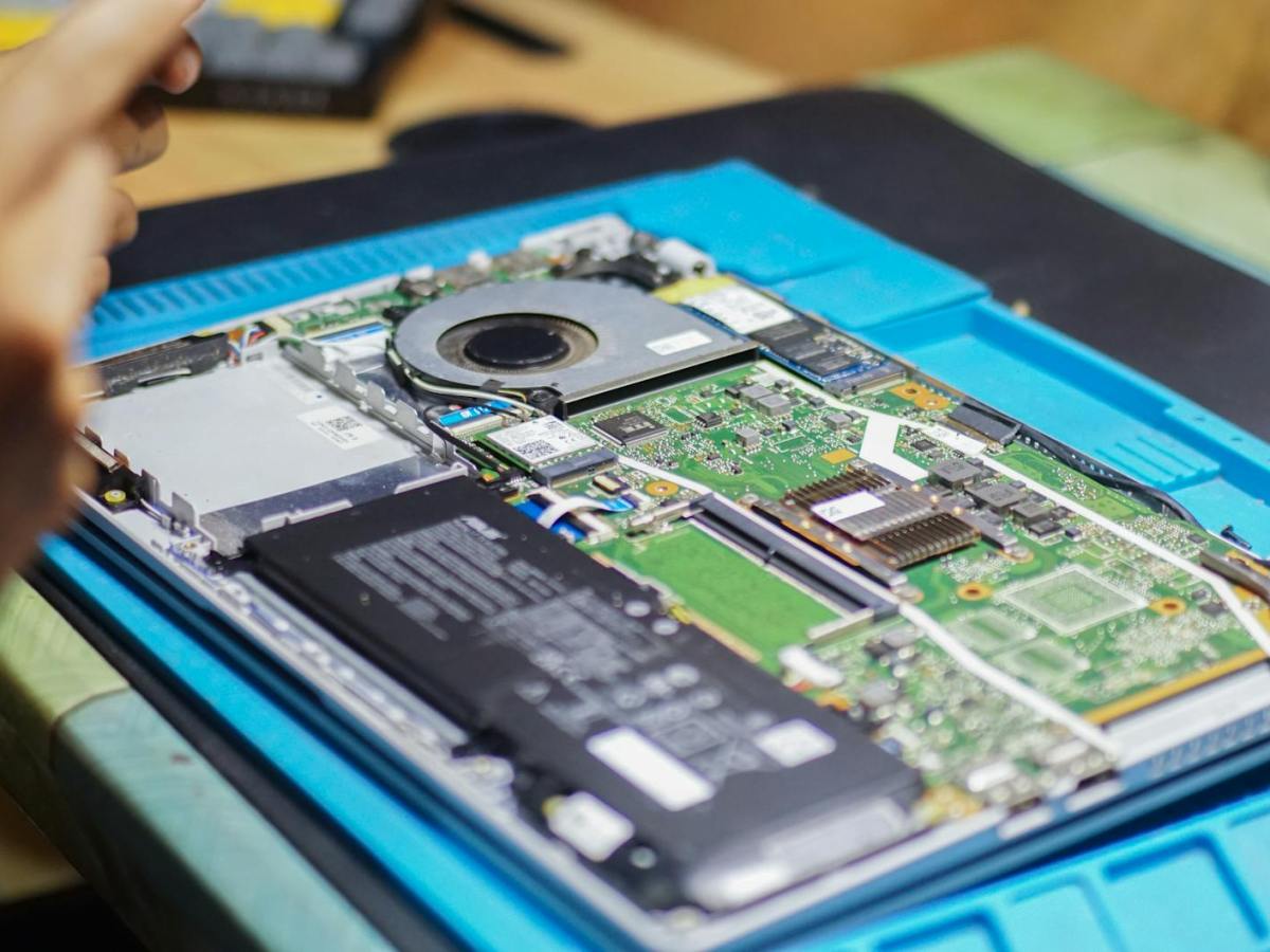 laptop repair and maintenance in progress