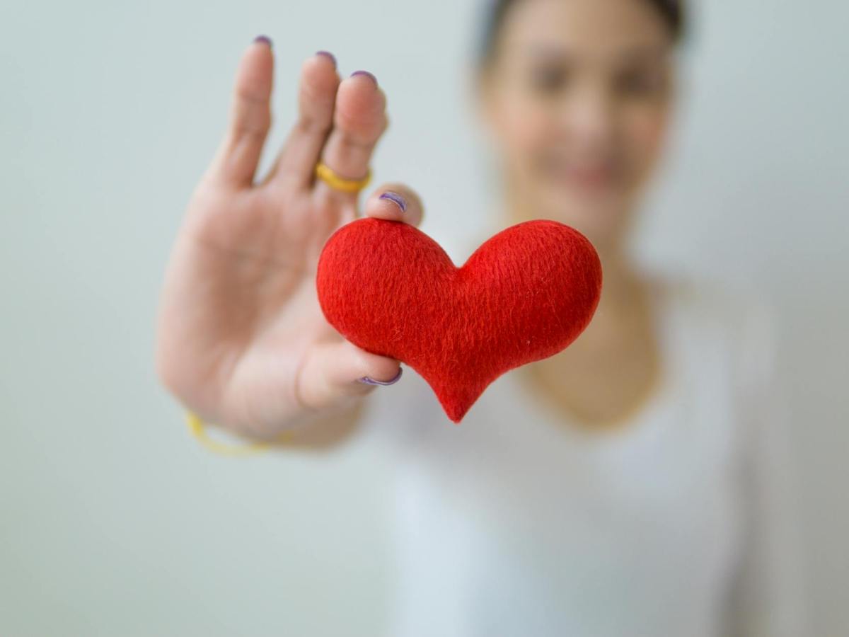 selective focus of red heart shape