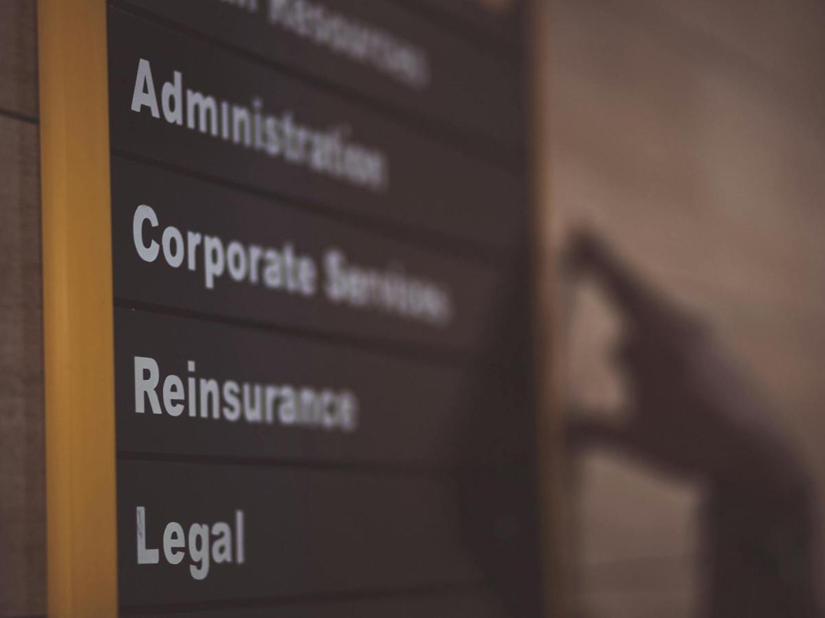 administration corporate services reinsurance legal labeled board
