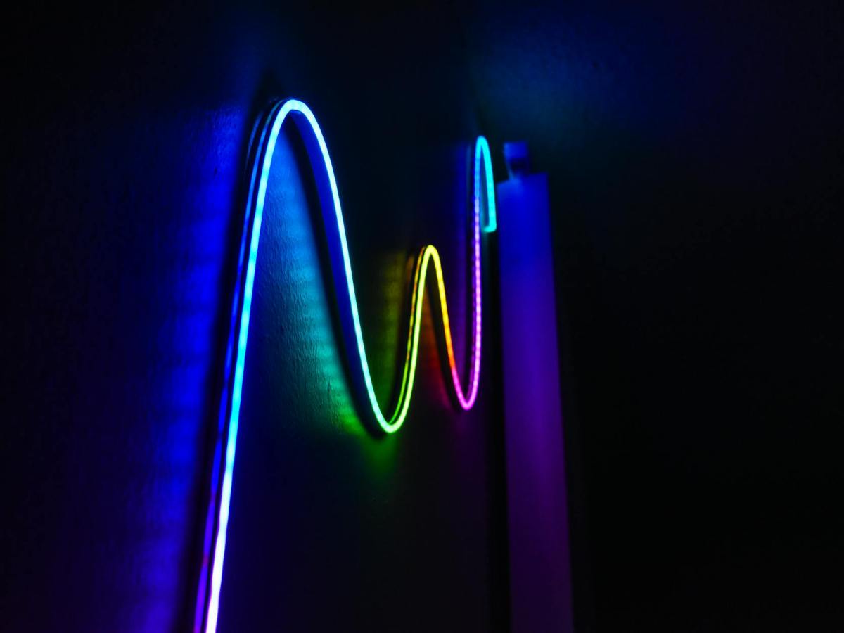 vibrant led light strip with neon glow effect