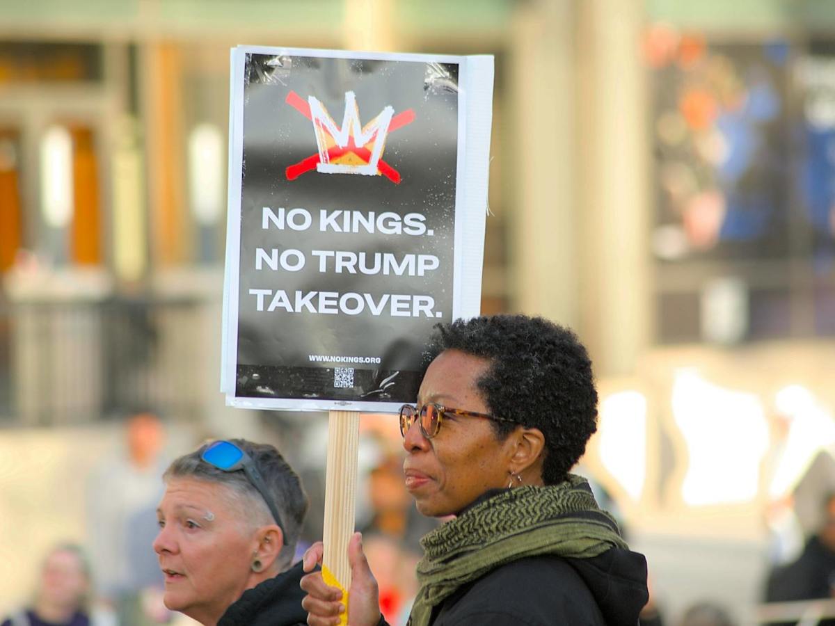 protest in towson advocating for democracy