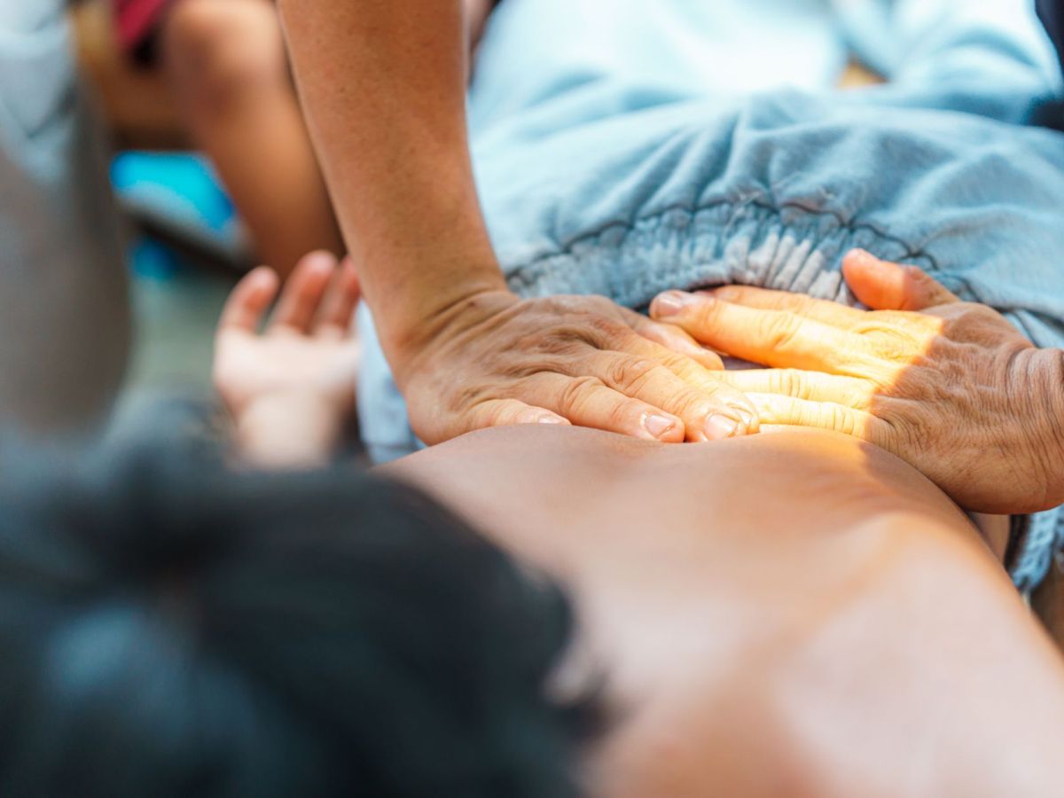 professional massage therapy session in action
