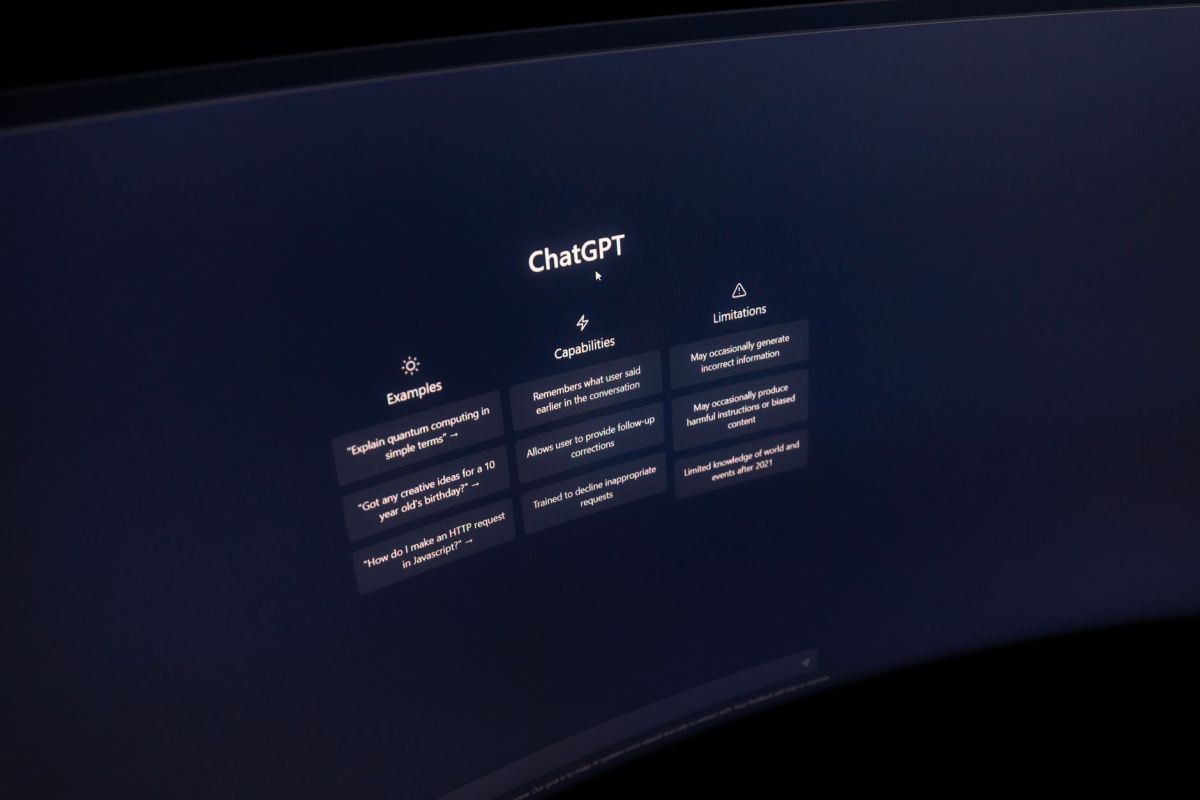 chat gpt welcome screen on computer