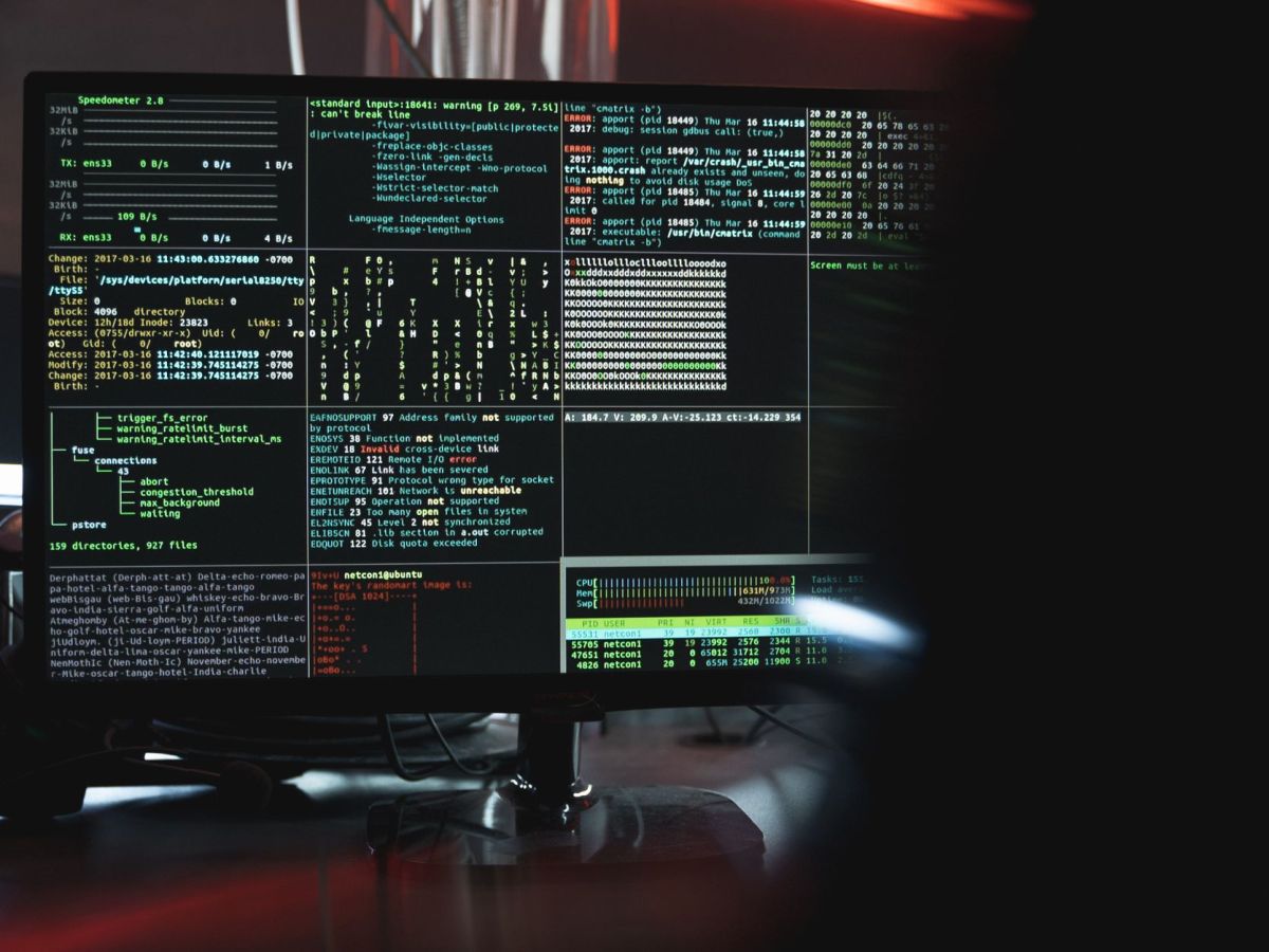 close up view of system hacking in a monitor